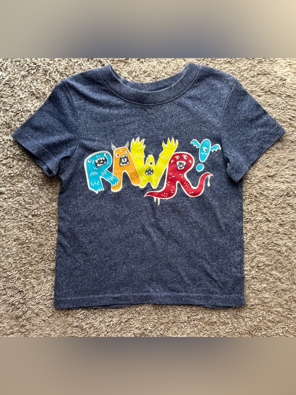Toddler Boys Navy RAWr Monster Graphic T-Shirt Estimated 2T